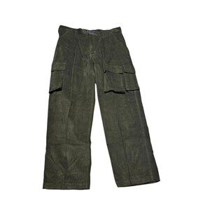 Marino Bay Cargo Pants Size 38 x 30 Olive Green Corduroy Utility Cargo Pockets